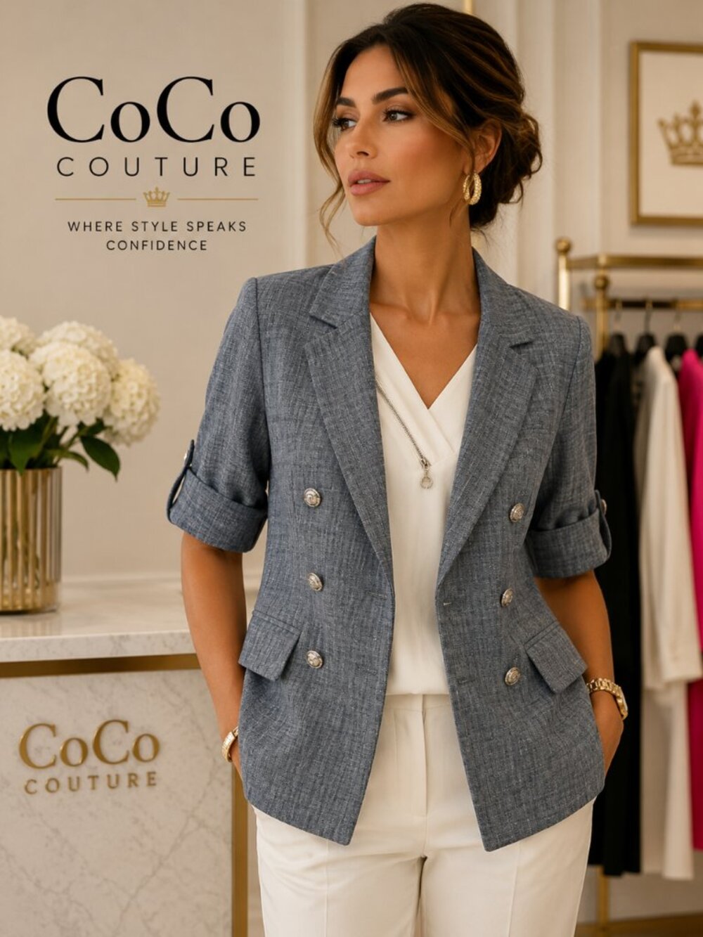 25928 Denim Look Blazer
